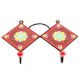 Red And Yellow Floral Tiles Hooks